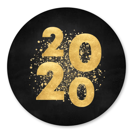 2020 goud, spetters zwart